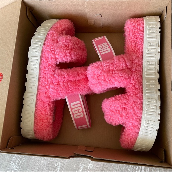 UGG Oh Fluffita Slide Sandal - Pink Rose US 7/EU 38 - Picture 4 of 14